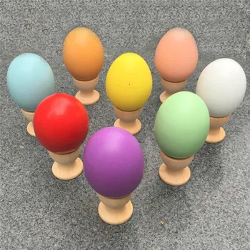 Karšto Montessori Medinių Kiaušinių ir Taurės Modeliavimas Medienos Kiaušinių 