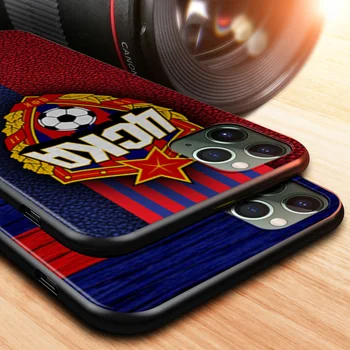 Karšto Rusija, PFC CSKA Moscow Apple iPhone 12 11 XS Pro Max Mini XR X 8 7 6 6S Plius 5 SE 2020 Juodo Dangtelio Telefono dėklas