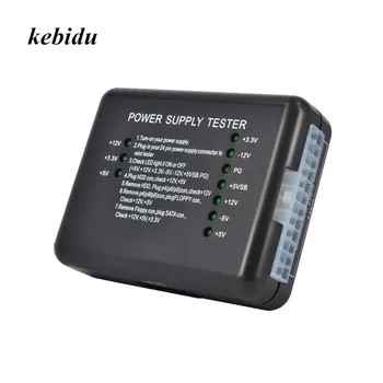 Kebidu ATX SATA HDD Maitinimo Testeris LED Indikacija 20 24pin PSU Diagnostikos Įrankis bandymai Anodas Katodas 12V 5V 3.3 V