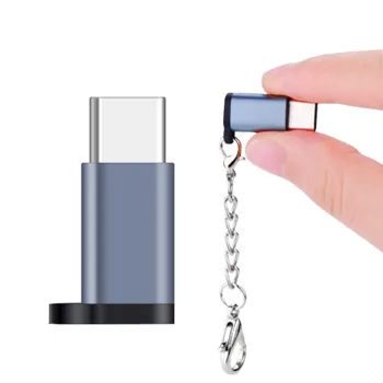 KEITHNICO 2vnt OTG Micro USB Į USB C Tipo Adapteris Su Keychain 