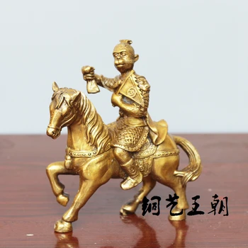 Kinija senas Bronzinė statula Ma Jis Hou vario statula reikmenys iš Fengshui