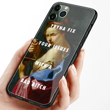 Klasikinio meno citata derliaus tapybos minkšto silikono stiklo telefono dėklas skirtas iPhone 6 6s 7 8 Plus X XR XS 11 Pro Max padengti shell