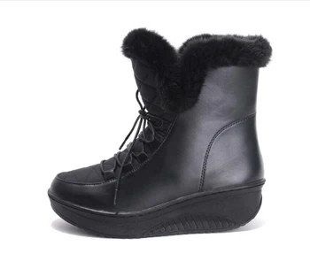 KNCOKAR 2018 metų žiemos mados kailio apykaklė su trumpu vamzdeliu batai storio plaukų šiltas sniego blynai purtyti batai