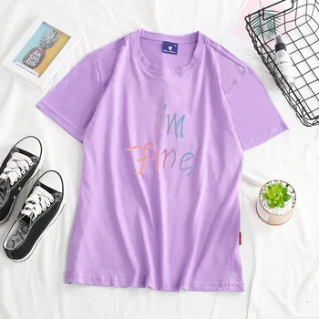 Kpop mp bauda Sommer atsitiktinis Frauen T-shirts Ulzzang Streetwear kawaii animacinių filmų print T-shirt korėjos Stil Viršūnes Harajuku kurzarm
