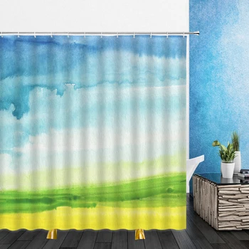 Kraštovaizdžio Dušo Užuolaidų Tapyba Gėlės Geltona Saulėgrąžų Miško 3D Vonios kambarys, Namų Dekoro Vandeniui Poliesterio Audinio Užuolaidos
