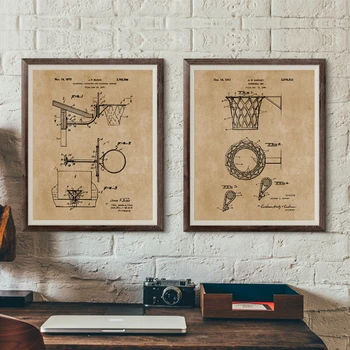 Krepšinio Dovanos Krepšinio Patentų Senovinių Plakatų ir grafikos Berniukų Kambarys, Sporto Sienos Meno Tapybos Drobės Nuotraukų Puošimas