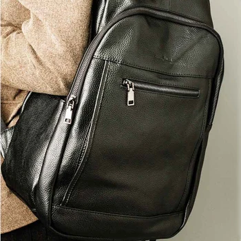 Kuprinė 2019 naujas mados atsitiktinis black krepšys, kompiuterio krepšys didelės talpos oda verslo kuprinė kolegijos studentų laisvalaikio krepšys