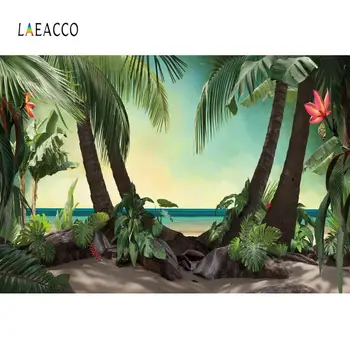 Laeacco Žalia Pavasario Pajūrio Kokoso Medis, Miško, Namų Dekoro Sluoksnių Fotografijos Pritaikyti Backdrops Rekvizitai Fotostudija