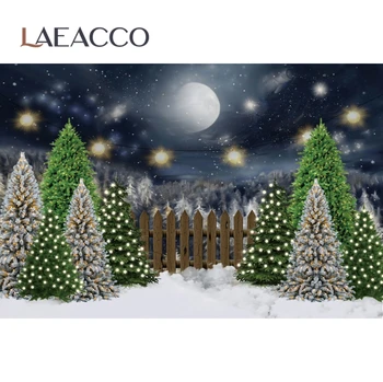 Laeacco Žiemos Pilies Sniego Backdrops Fotografijos Kalėdų Eglutė Pritaikyti Naujagimiui Photocall Fone fotostudija