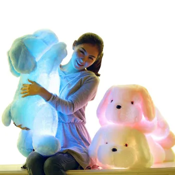 LED Šviesos Mielas Meškiukas Šuo Lėlės Kūrybos Šviesos Pliušiniai Žaislai Spalvinga Pagalvę Namų Puošybai Kalėdų, Valentino Dienos Dovanų