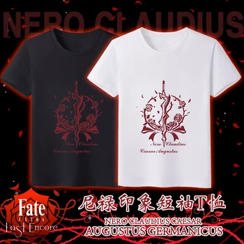 Likimas Serijos Nero Anime Unisex marškinėliai Saber Vasaros Trumpas Rankovės Marškinėliai Parodymų TEE Viršūnes Gražus Modelius Spalva Black & White 6