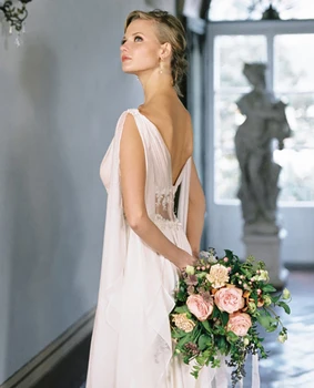 LORIE Boho Vestuvių Suknelė 2019 Chalatas de mariee Derliaus Šifono Nuotakos Suknelė Elegantiškas Vestuvių Nuotaka Chalatai