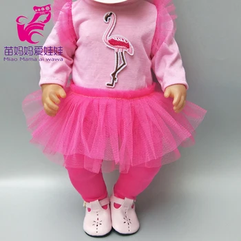 Lėlės suknelė 43cm baby Lėlės Rožinis tutu suknelė, lankelis 18 colių mergina lėlės suknelė lėlės drabužiai dropshipping