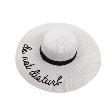 Madingų Moterų Vasara Didelis Šiaudų Skrybėlę karšto parduoti Sun Floppy Plačios Skrybėlės Letter Spausdinimo, Lankstymo Paplūdimio Kepurės шляпа женская летняя