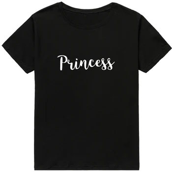 Mados Princesė Laiškas Spausdinti Moterų marškinėliai marškinėliai Atsitiktinis Vasaros Laisvalaikio t-shirt lady tee Dovana ropa de mujer