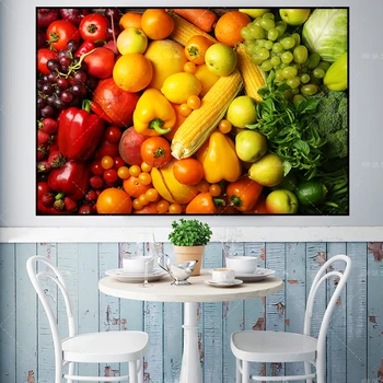 Maisto, Vaisių, Daržovių, Tapyba, Modernus Plakatas HD Atspausdinta Drobė Nuotraukas, Virtuvės Restoranas Namų Puošybai Sienos Menas be Rėmelio