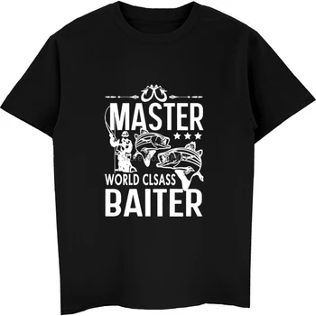 Master Baiter Pasaulinės Klasės Žuvų Žvejys, Print T-shirt Vasaros Vyrų Medvilnės Marškinėliai Atsitiktinis Marškinėliai Hip-Hop Tee Harajuku Streetwear