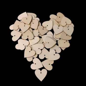Mediniai Širdies Formos Tuščias Amatų Puošmenų, su Skyle Dekupažas Žymeklį Dekoras