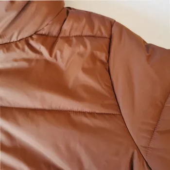 Medvilnė Paminkštinimas Striukė Viršūnes Šiltas Žiemą Reguliariai Moterų Parko Paltai Stori Paltai Moterų Atsitiktinis Užtrauktukas Ruda Outwear 2020 Paltai