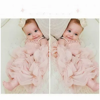Merginos Smocked Suknelė Rožinės spalvos Tiulio Baleto Slydimo Suknelė Vaikai Princesė Šalis Suknelė Mergaitėms Vaikas Drabužius E28128