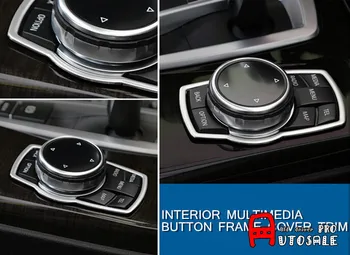 Metalo Interjero Multimedijos Mygtukas Rėmo Dangtis Apdaila 1pcs BMW X3 F25 2011 2012 2013