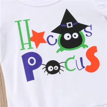 Mielas Puikus Helovinas Kūdikiams, Kūdikių Mergaitės Atsitiktinis Trumpas Žibintų Rankovės Spausdinimo T-shirt Blyksnius Taškų Kelnes Žavinga 2VNT Komplektai