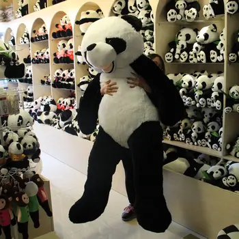 Milžinišką pliušinis panda bear oda 180cm Didžiausių Mielas Minkštas didžiulis panda gamyklos kaina