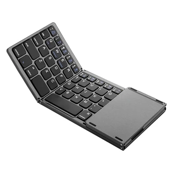 Mini Bluetooth USB Įkrovimo Klaviatūra, Touchpad Bevielio Sulankstomas Slim Klaviatūra PC Tablet Nešiojamas kompiuteris