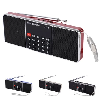 Mini Nešiojamas Įkraunamas Stereo L-288 FM Radijas, Garsiakalbis, LCD Sn Parama TF Kortelė USB Disko MP3 Muzikos Grotuvas Garsiakalbis(juodas)