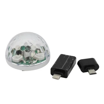 Mini USB Disco Šviesos diodų (LED) Šalis, Žibintai Nešiojamų Kristalų Magija Kamuolys Spalvinga Poveikį Etape Lempa Namuose Šalis Karaoke Dekoro 4w