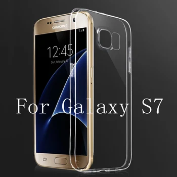 Minkštas aišku, padengti 0,5 mm, super plonas TPU silicio gelio, Telefono Dėklai Samsung Galaxy S7 G9300 S7 Krašto G9350 S7 Plius plonas Atveju