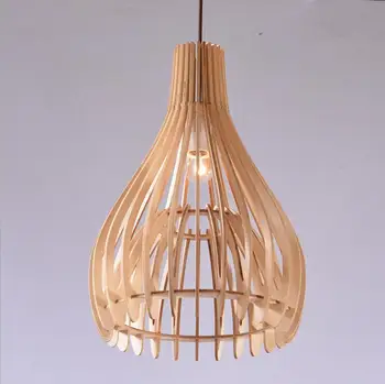 Modernus minimalistinis asmenybės medienos kūrybos dvigubo medžio masyvo narve kambarį liustra villa lempos apšvietimo paukščių narvas, lempos