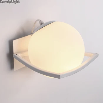 Modernus minimalistinis LED stiklo lempa naktiniai staleliai, lempa sieniniai šviestuvai kambario vonios veidrodis šviesos tiesioginės kūrybos eilėje E27 LED naktį žibintai
