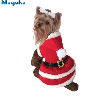 Mogoko 1pc šunelis Santa Claus Hoodie Suknelė, Kostiumas Šuniuką Kalėdų Žiemos Drabužių Drabužiai Yra M / L Dydžio Pasirinktinai