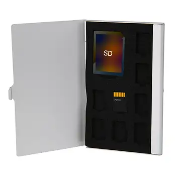 Monolayer Aliuminio 1SD+ 8TF Micro SD Korteles Pin StorageBox Atveju Turėtojas