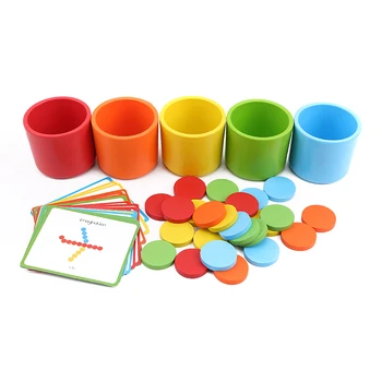 Montessori Spalva Klasifikacija ir Atitikimo Taurės Vaikai Anksti Švietimo Žaislas Vaikams, Kūdikių Mediniai Žaislai, Stalo Žaidimas