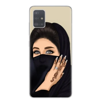 Moteris Hijab Veido Musulmonų Islamo Gril Akis Padengti Telefono dėklas Samsung S20 Ultra Plus A51 A71 A10 A20 A30 A40 A50 A70 Shell