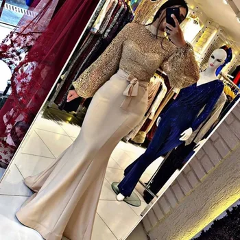 Moteris Įžymybė Vakaro Suknelės 2020 ilgomis Rankovėmis Musulmonų Undinė Promenadzie Suknelė Elegantiškas Plius Dydis arabų Dubajus vestidos de fiesta