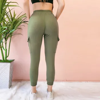 Moterų Atsitiktinis Nėrinių Slim Fit Antblauzdžiai Atsitiktinis Kelnės Fitness Diržo, Kišenėje Streetwear Moterų Kelnės