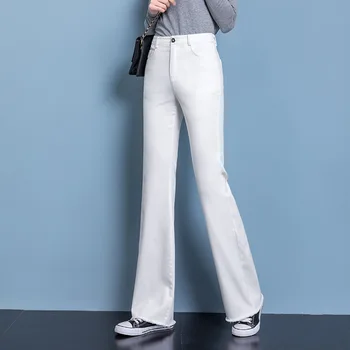 Moterų džinsus Pavasario/Vasaros 2020 Naujas paaukštintu liemeniu užsiliepsnojo džinsai Moterų elastinga ploni slim kelnės