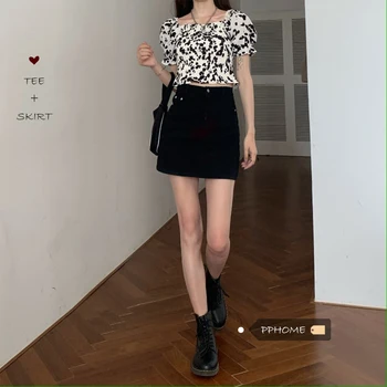 Moterų Mini Sijonas Aukšta Juosmens Linija Streetwear Clubwear Atsitiktinis Trumpas Drabužius Elegantiškas Liesas Sijonai