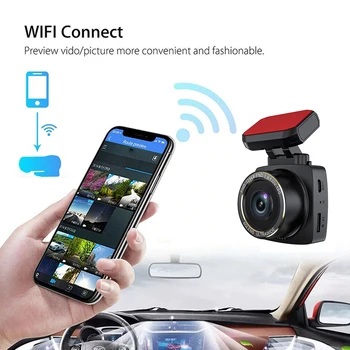 Mstar8336 Brūkšnys Cam 2K HD Farah talpa Įrašymo Automobilių DVR Kamera Naktinio Matymo Built-In GPS, Wi-Fi G-Sensorius-Judesio Aptikimo