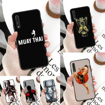 Muay Thai Soft black Telefoną Atveju Huawei Mate 30 Pro P20 30 P40 pro lite Y7 Y6 2019 atveju už Garbę 8X 8A 10 20lite 10i
