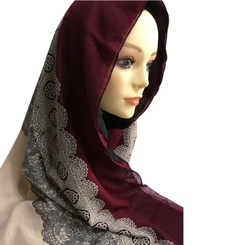 Musulmonų hijab šalikas naujas hijab 2018 moterų skara aukštos kokybės vadovas rait moterų Patterened Hijabs 02