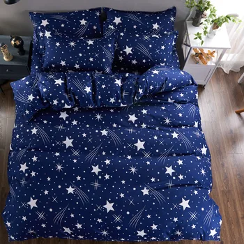 Mėlyna Žvaigždėtas Dangus Galaxy Star Modelis 3/4 vnt Patalynės Komplektas Suaugusiems, Vaikams, Minkšti Patalynė Vieną Visiškai Karalienė King Size Lovatiesės 150x200