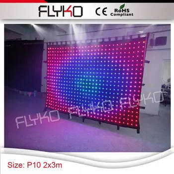 Naktinis klubas led užuolaidų 2x3m RGB3in1 baras, diskoteka etape P10 atspari ugniai dmx led užuolaidų šviesos vaizdo ekranas