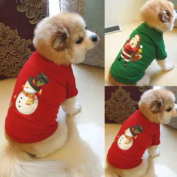 Naminių Šunų Drabužius Mielas Kalėdų Caus Animacinių Filmų Modelis Šuniuką Kalėdų ClothingLovely Hoodies Mažų Šunų Audinio Kostiumas Suknelė