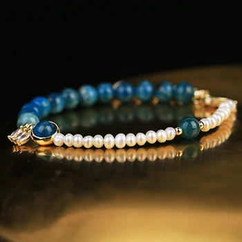 Natūralių Gėlo Vandens Baroko Perlas Blue Stone Reguliuojamas Apyrankės Moterims, Dovana Smulkūs Juvelyriniai Dirbiniai Pulseira Feminina Prabangos