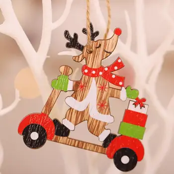 Nauja Kalėdinė Dekoracija Prekių Animacinių Filmų Kalėdų Derinys Pakabukas Medinis Automobilių Kalėdų Medžio Apdaila Priedai 11
