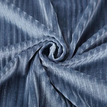 Nauja Mėlyna Aukso, Deimantų Aksomo ilgomis rankovėmis Šilta Pižama Kostiumas Moterų Duobę Dryžuotas Paprasta Madingi 2-piece Homewear Pijama Ia